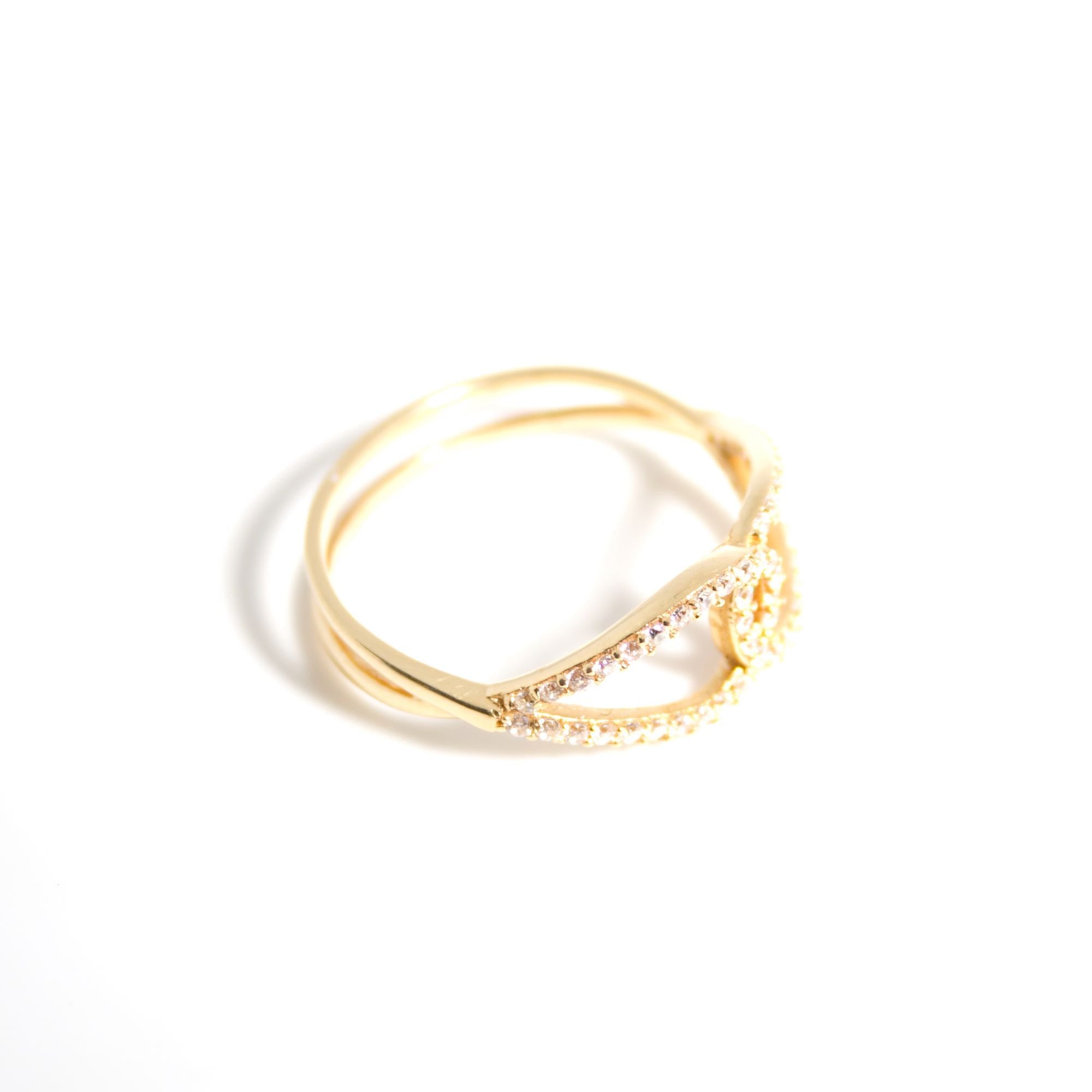 Anillo oro amarillo entrelazado