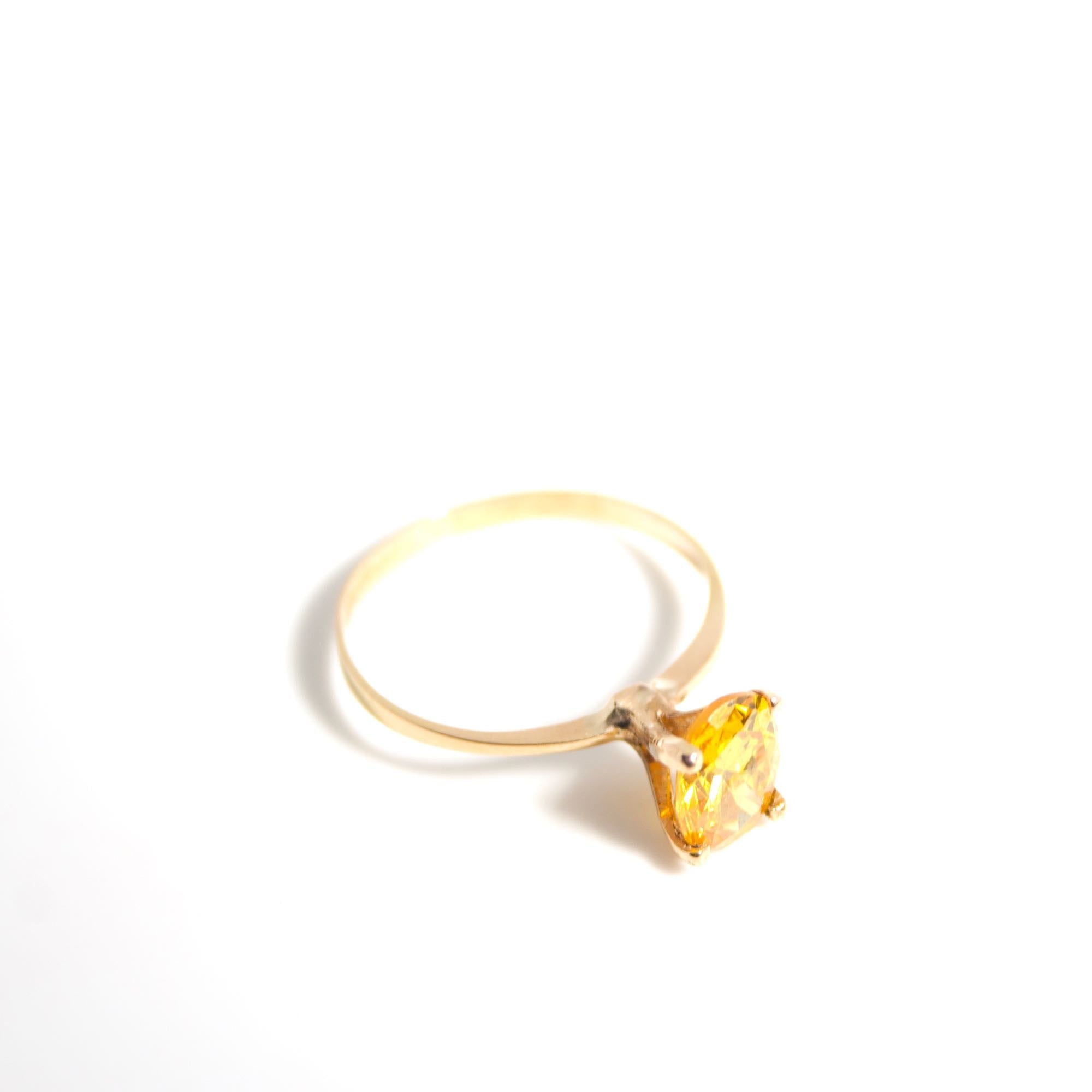 Anillo topacio citrino oro amarillo