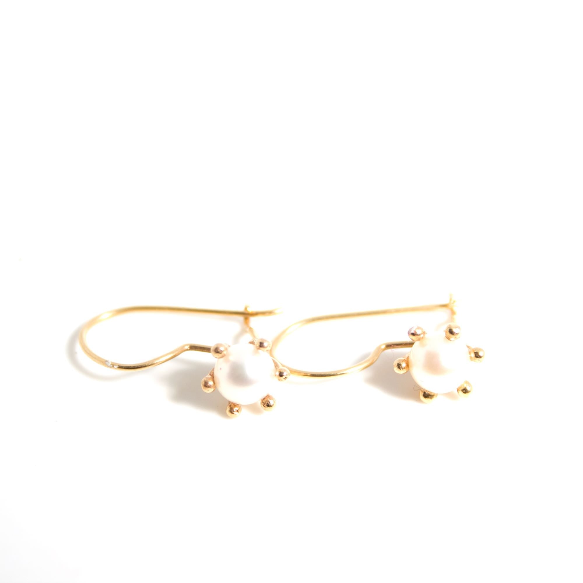 Aros oro rosa y perlas