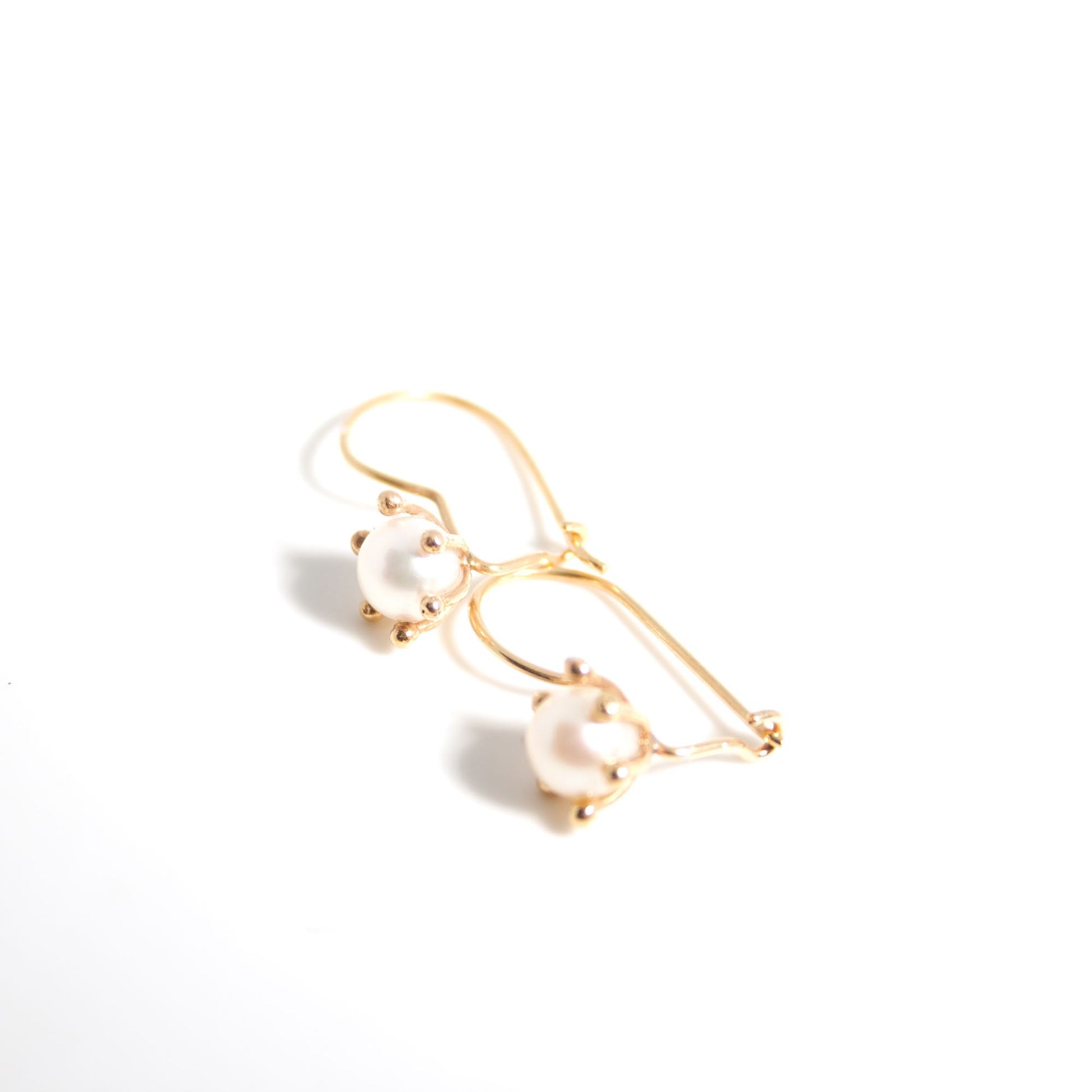 Aros oro rosa y perlas