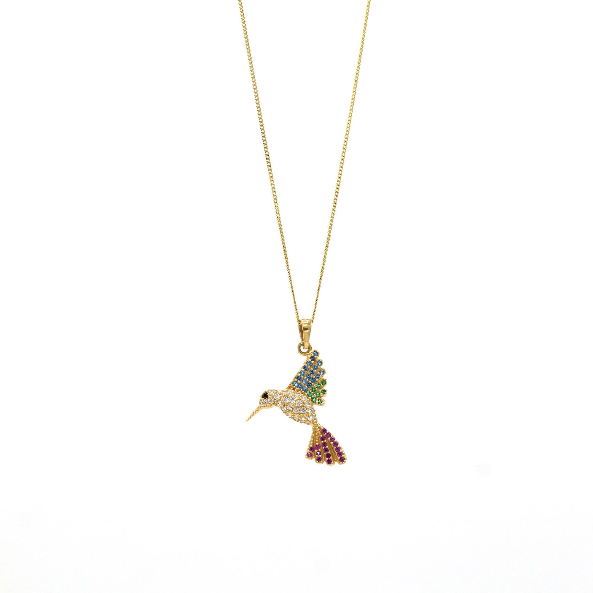 Colgante colibrí con cadena