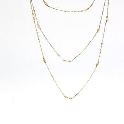 Colgante triple perlas oro amarillo