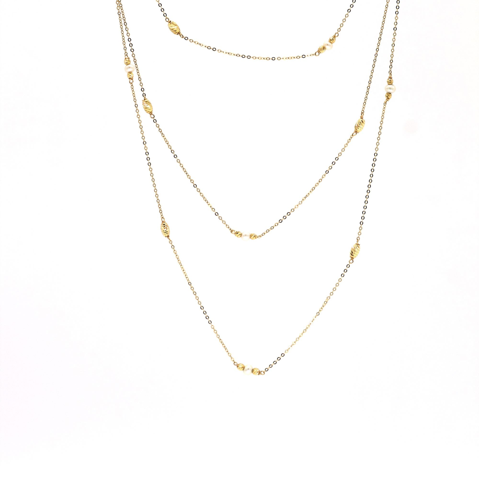 Colgante triple perlas oro amarillo