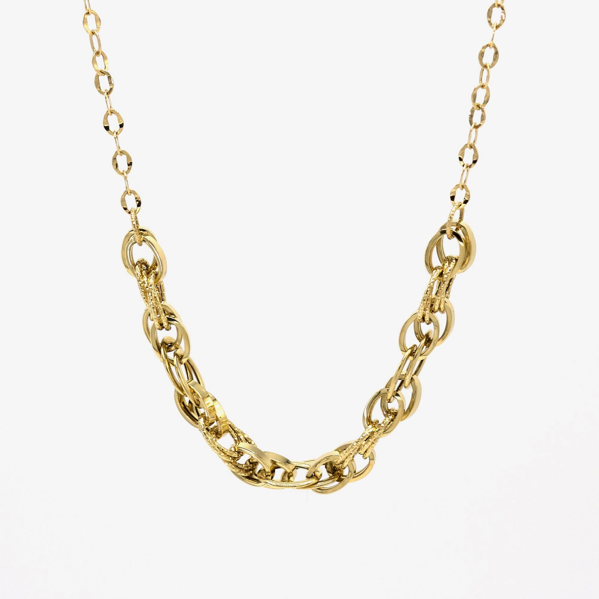 Collar eslabones trenzados oro amarillo