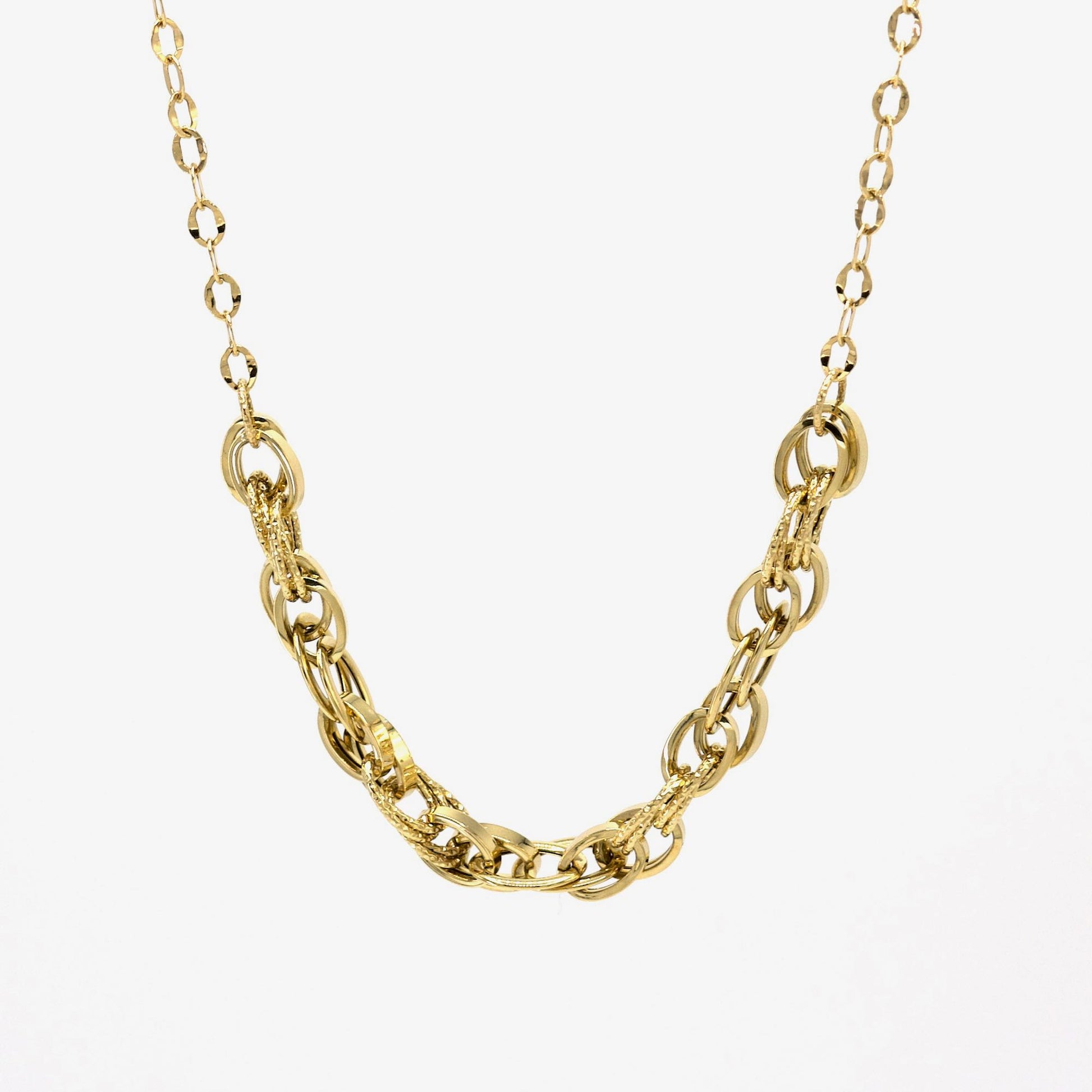 Collar eslabones trenzados oro amarillo