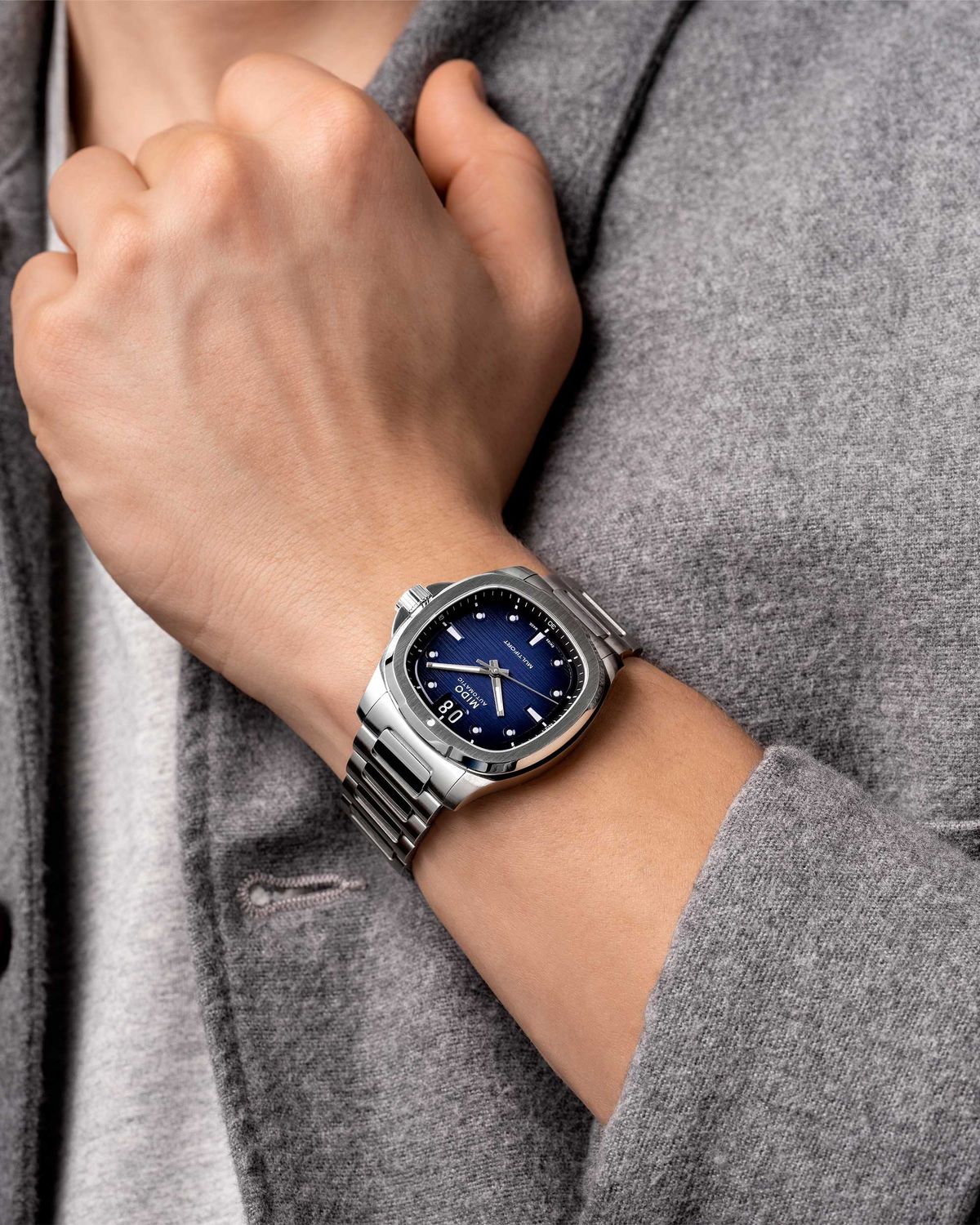 Reloj Mido Multifort TV Big Date Acero Azul