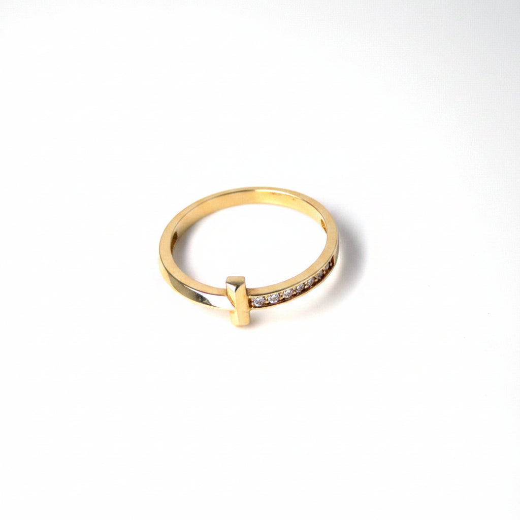 Anillo T 7 diamantes amarillo