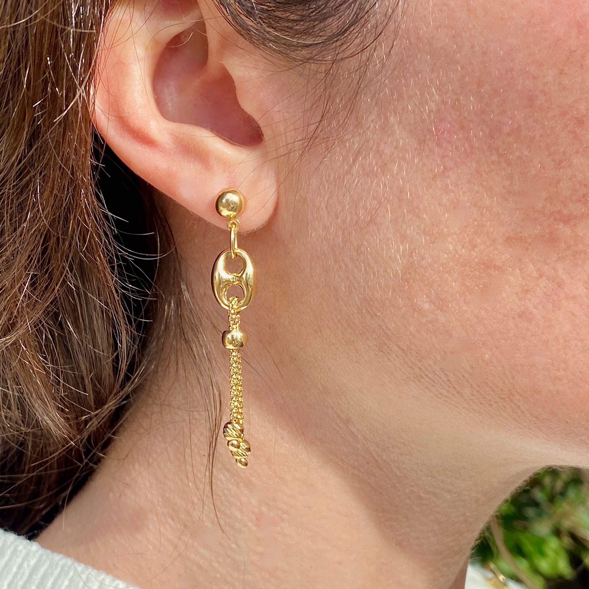 Aros Oro amarillo colgantes