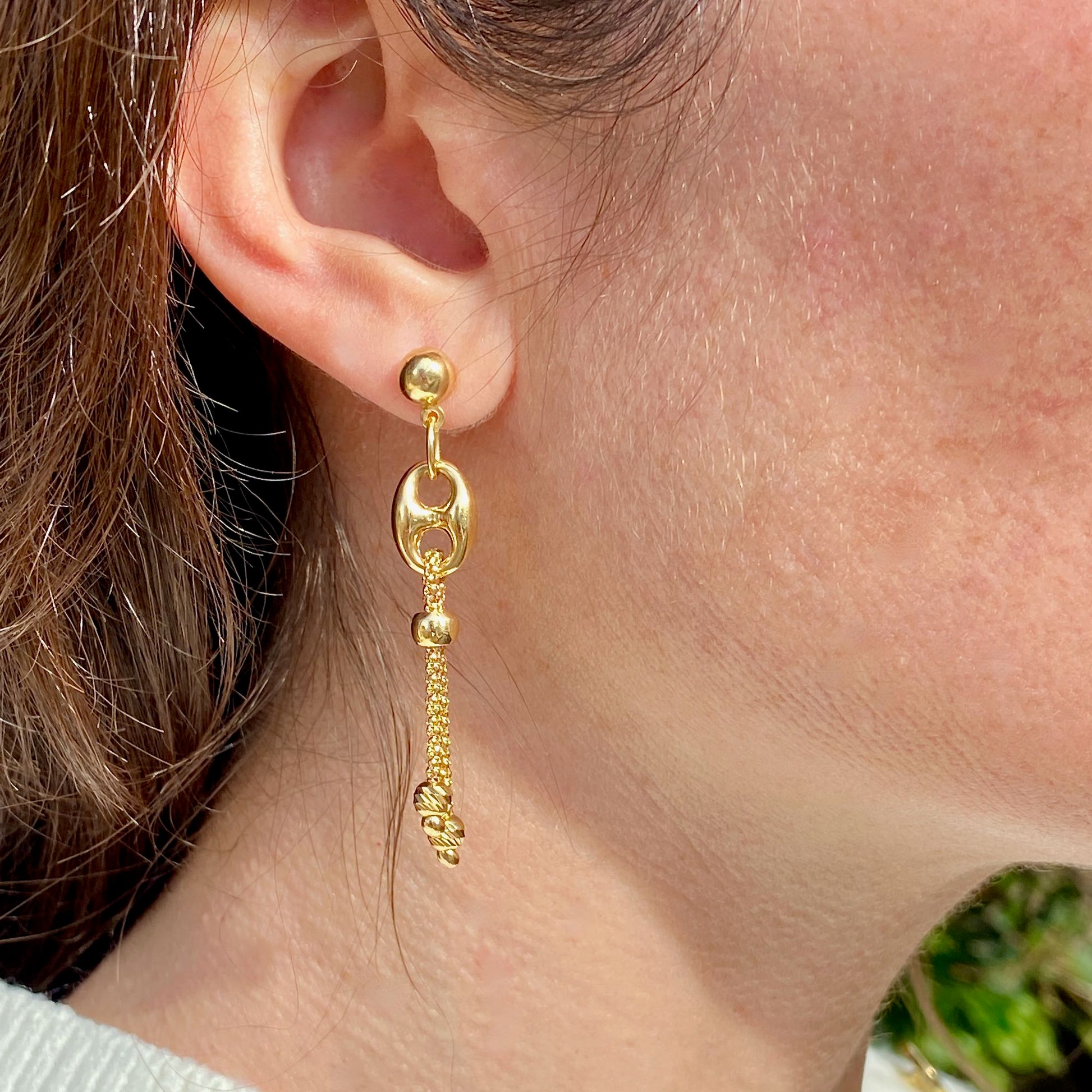 Aros Oro amarillo colgantes