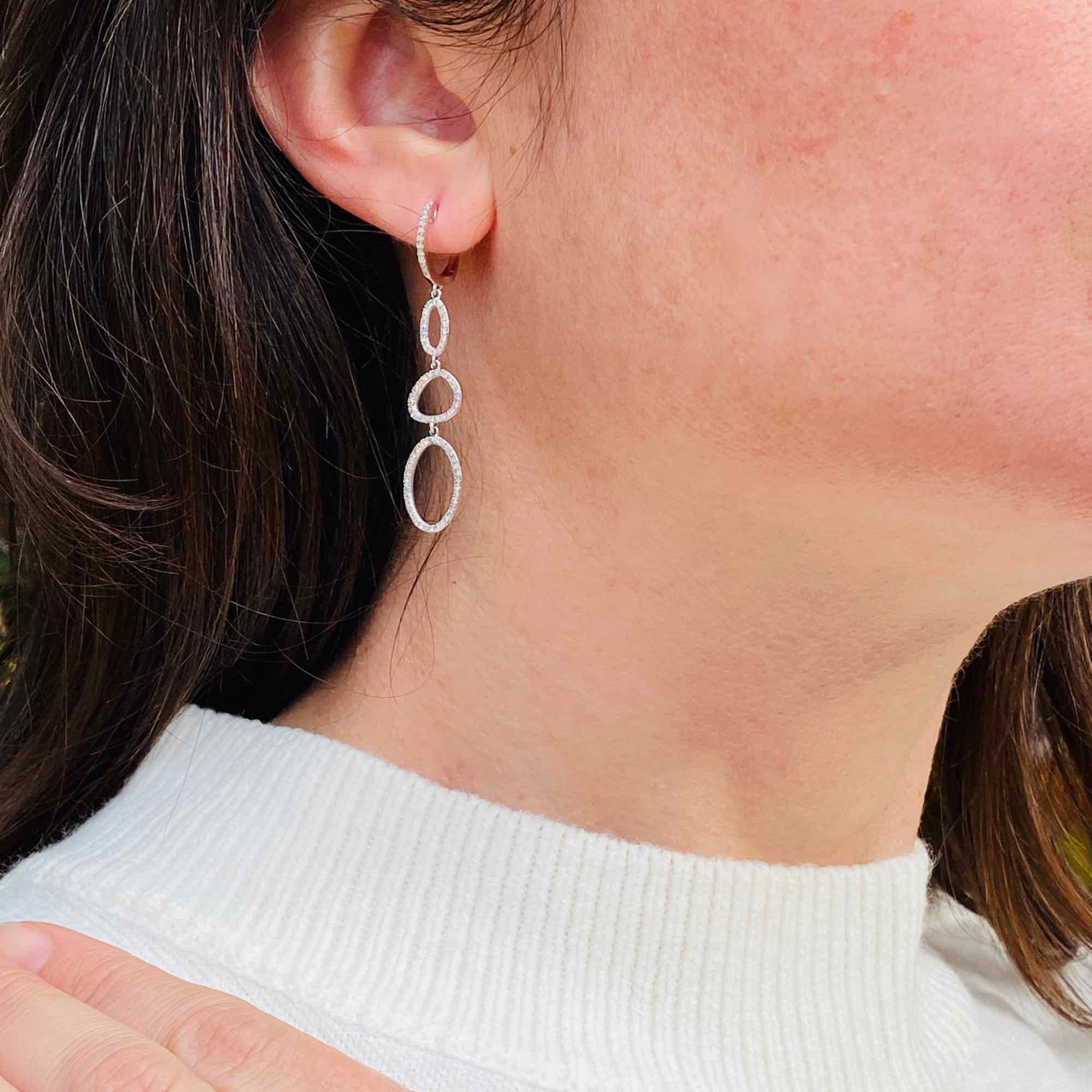 Aros Oro Blanco y diamantes