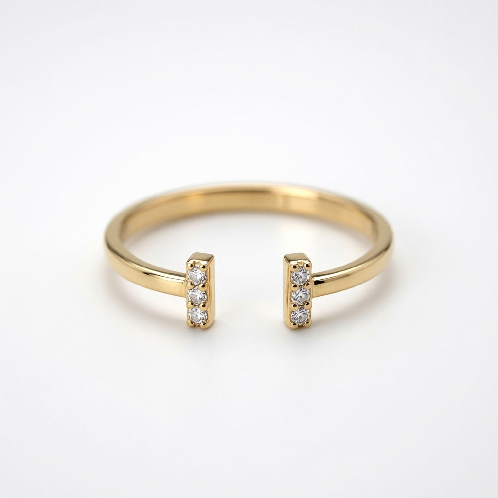Doble T 6 diamantes amarillo