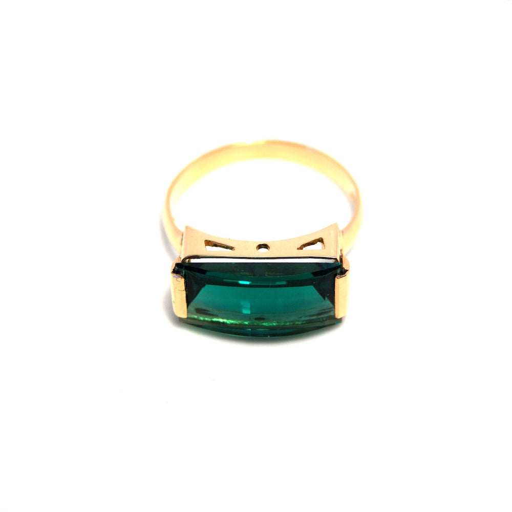 Anillo Oro amarillo turmalina