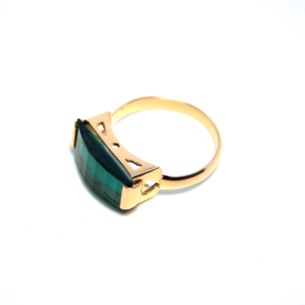 Anillo Oro amarillo turmalina