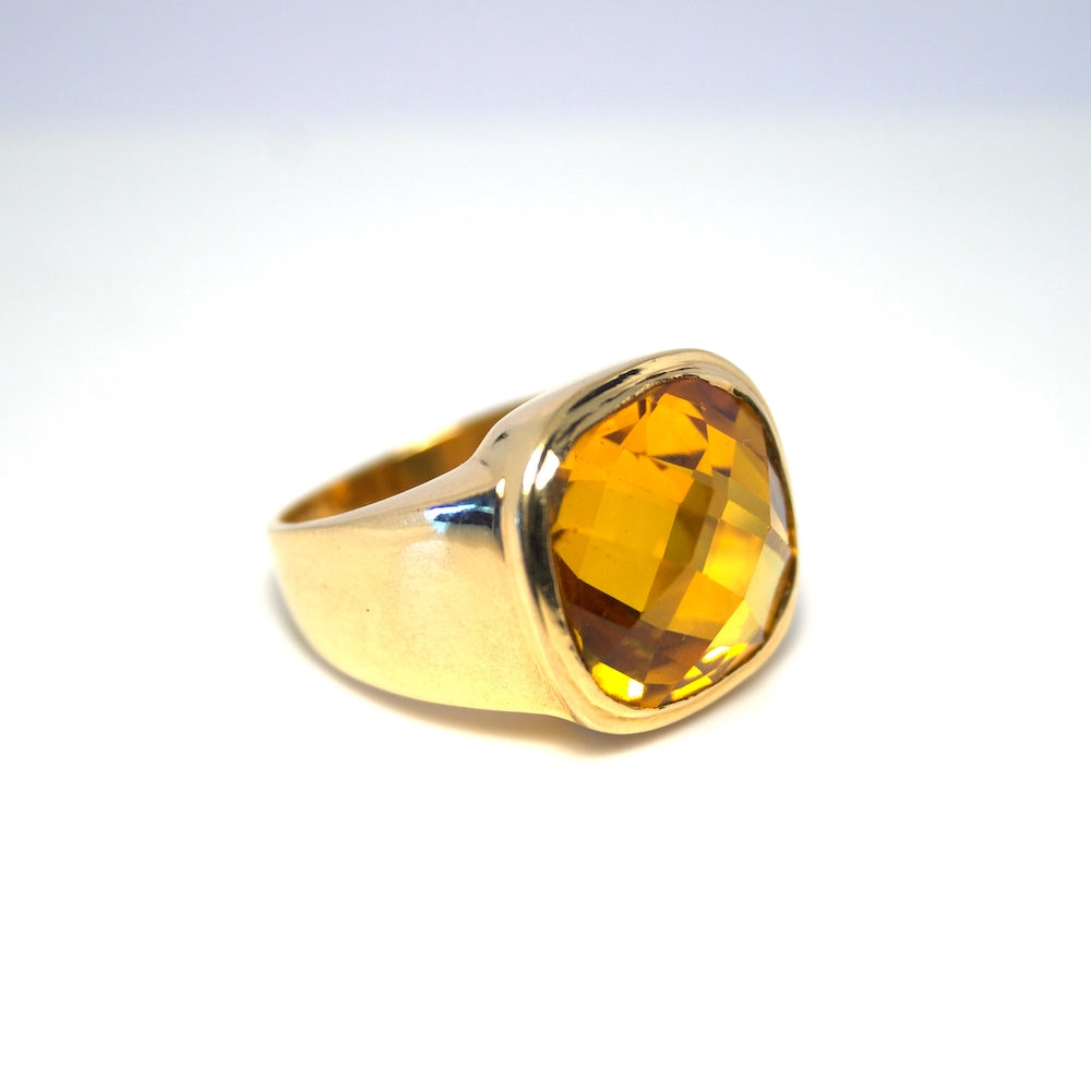 Anillo Oro amarillo topacio amarillo
