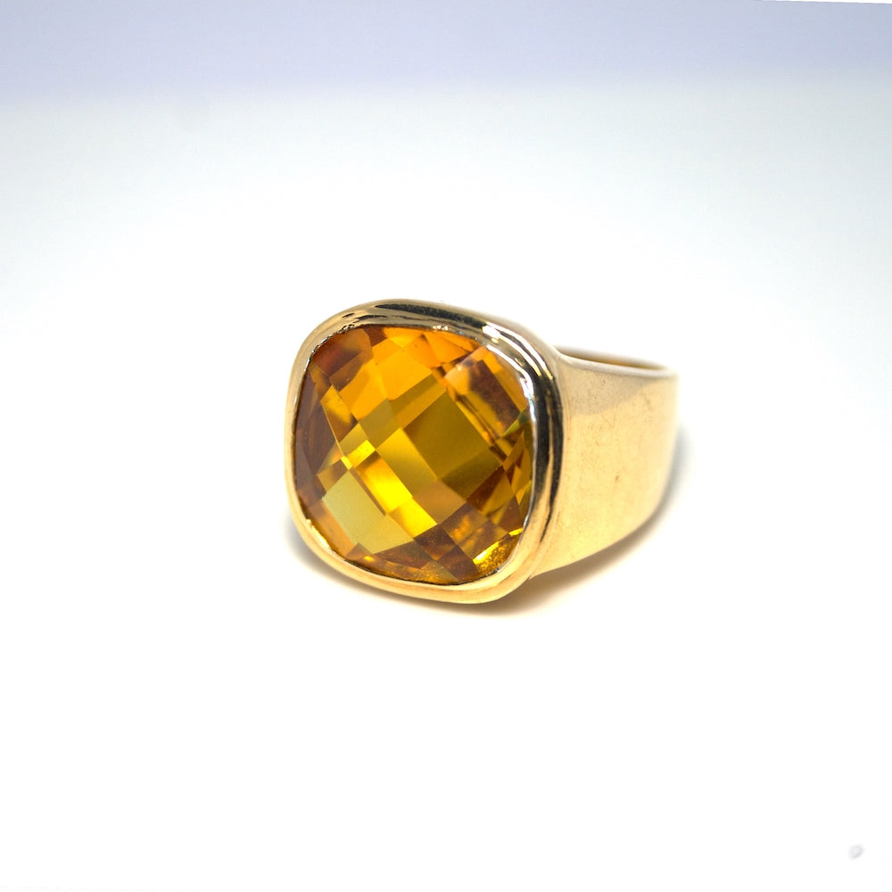 Anillo Oro amarillo topacio amarillo