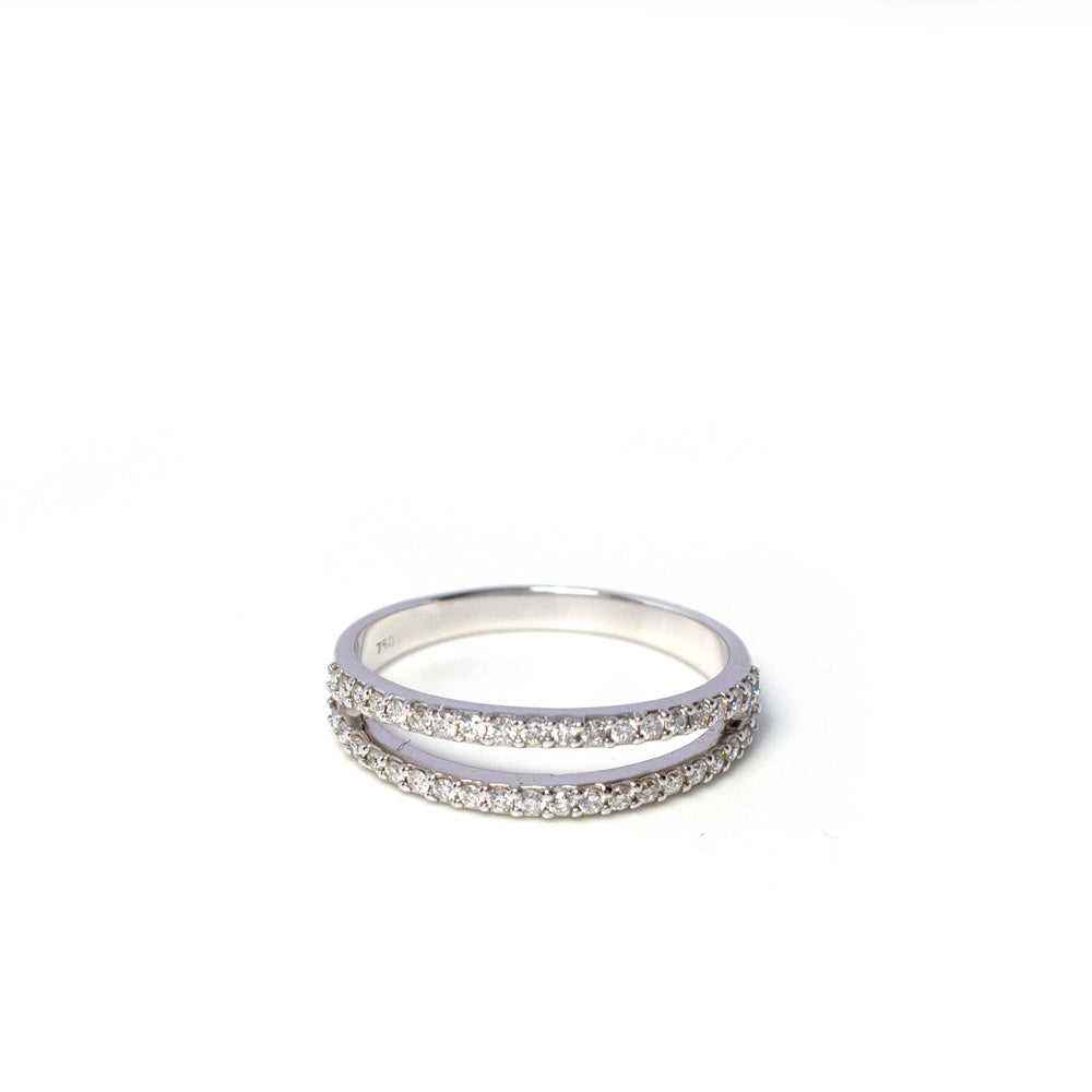 Anillo oro blanco diamantes separado brillantes