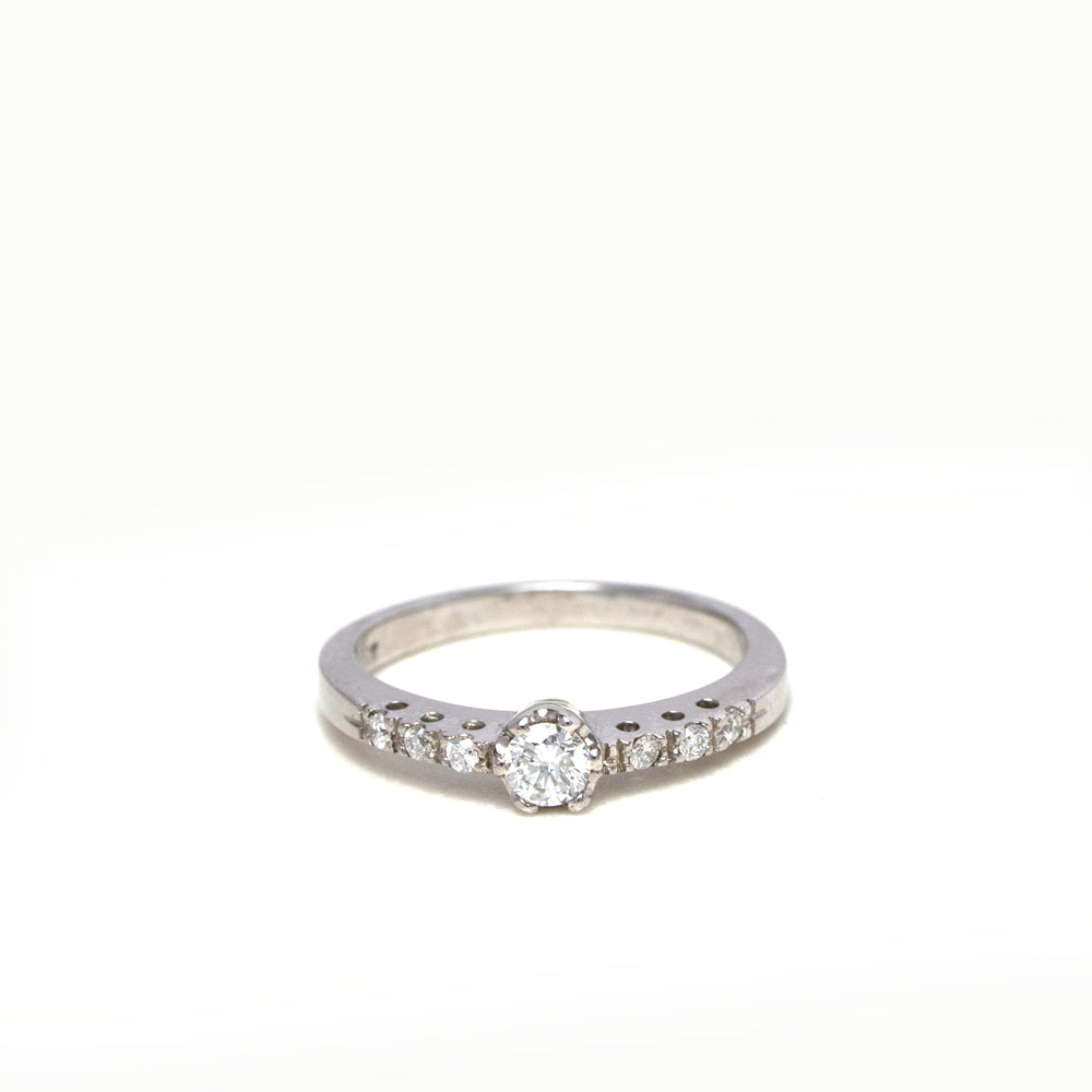 Solitario oro blanco