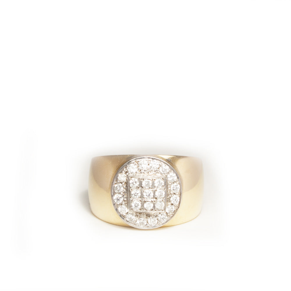 Anillo Oro amarillo bombe diamantes