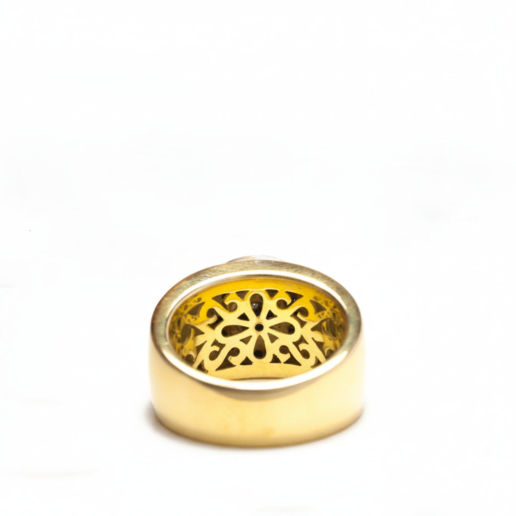 Anillo Oro amarillo bombe diamantes
