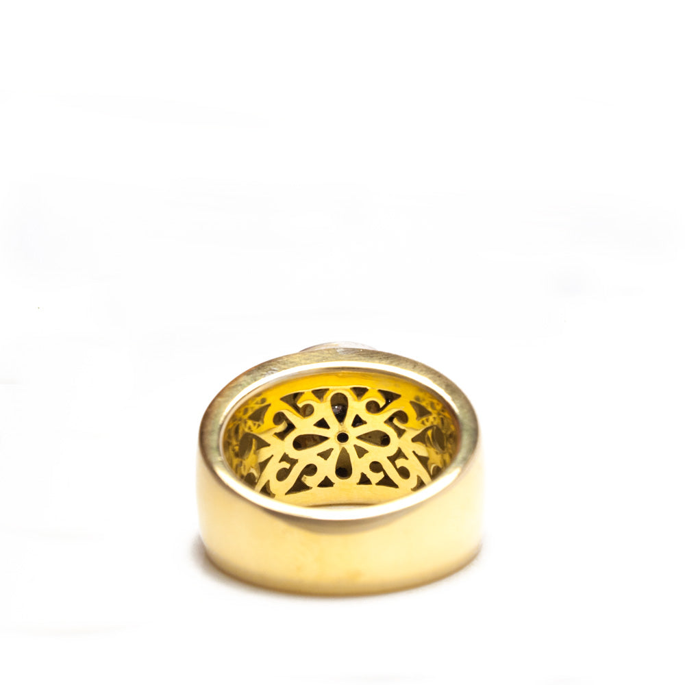 Anillo Oro amarillo bombe diamantes