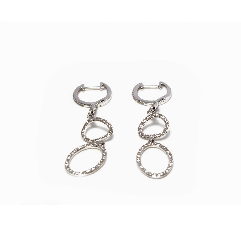 Aros Oro Blanco y diamantes