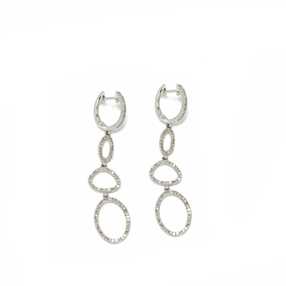 Aros Oro Blanco y diamantes