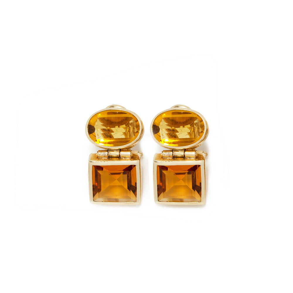 Aros oro amarillo topacios