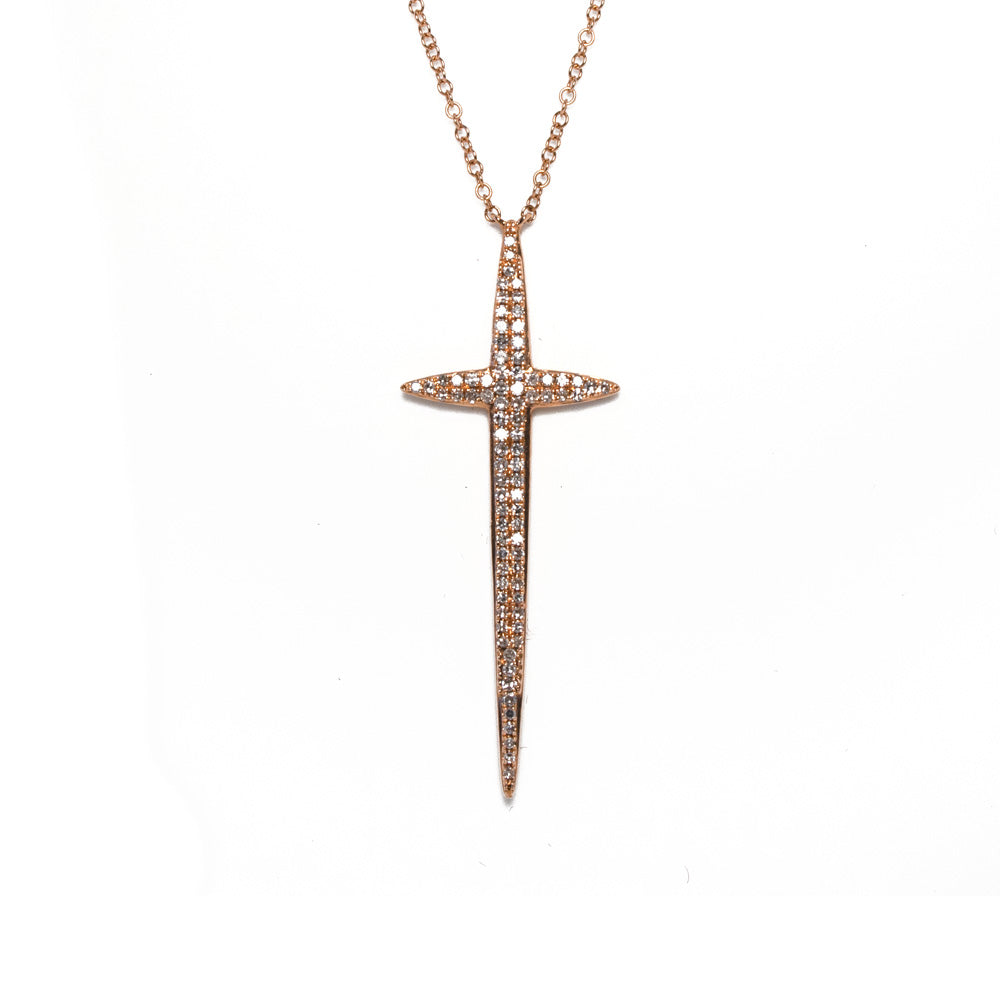Cruz diamantes colgante