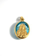 Medalla virgen con aguamarina