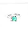 Anillo Oro blanco y esmeralda